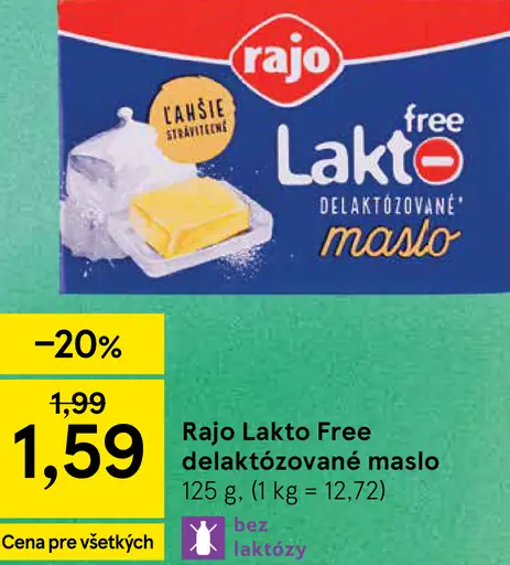 Rajo Lakto Free Delaktózované maslo