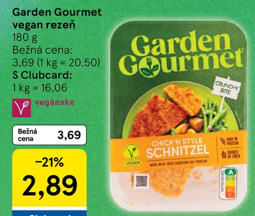 Garden Gourmet vegan rezeň chicken style schnitzel