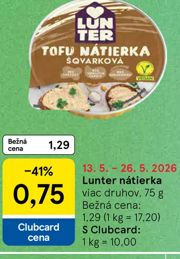 Lunter nátierka tofu nátierka