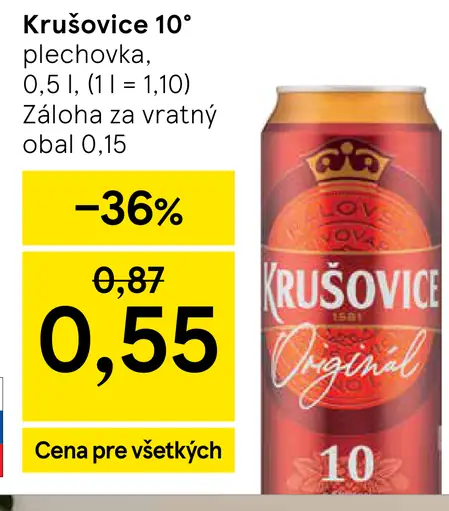Krušovice 10° plechovka