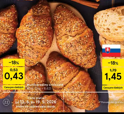 Tesco Multicereálny croissant