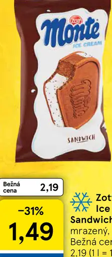 Zott Monte Ice Cream Sandwich mrazený