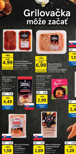 Tesco Grill Master marinovaná krkovička bez kosti plátky