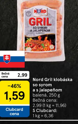 Nord Grill klobása so syrom a jalapeñom