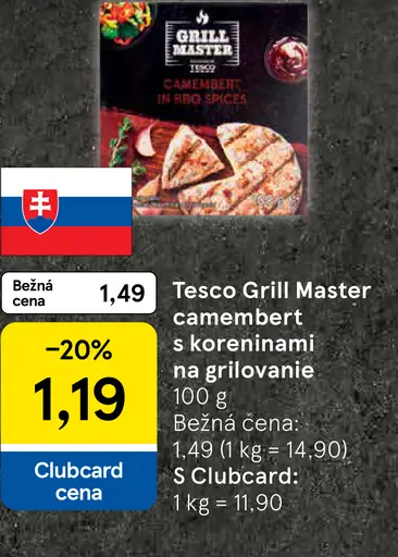 Tesco Grill Master camembert s koreninami
