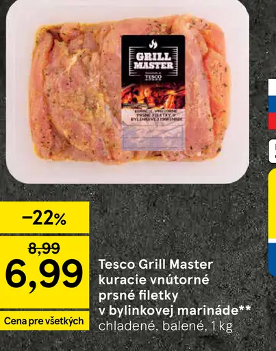 Tesco Grill Master kuracie vnútorné prsné filety v bylinkovej marináde