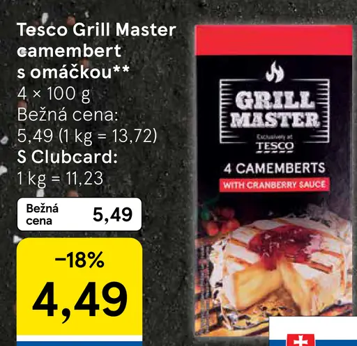 Tesco Grill Master camembert s omáčkou