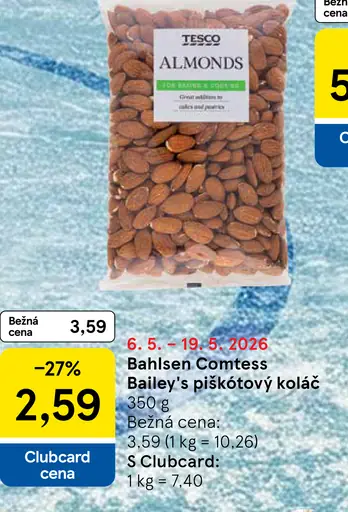 Tesco mandle jadrá natural