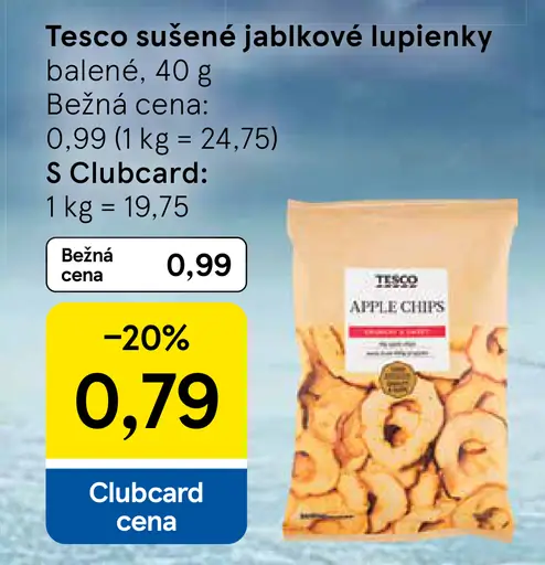 Tesco sušené jablkové lupienky