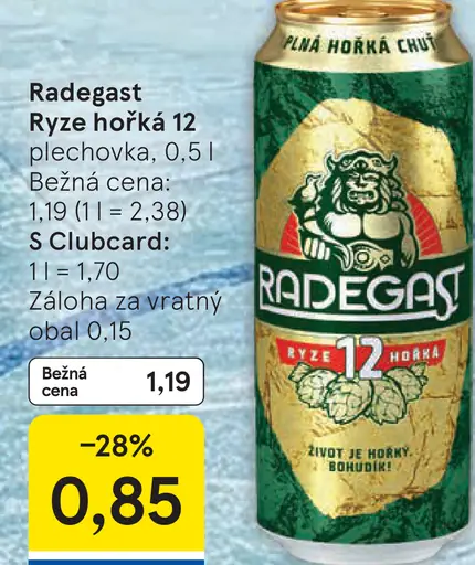 Radegast Ryze hořká 12 plechovka