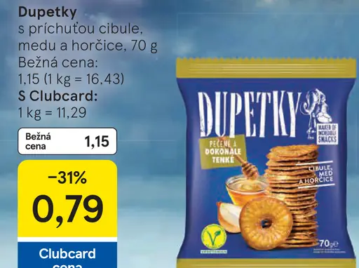 Dupetky s príchuťou cibule, medu a horčice