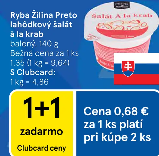 Ryba Žilina Preto à la krab lahôdkový šalát