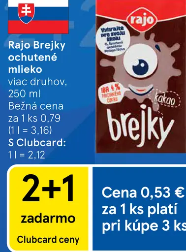 Rajo Brejky ochutené mlieko