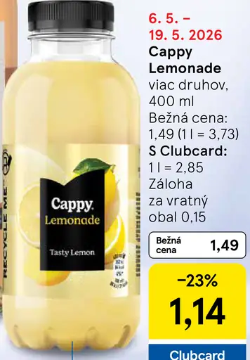 Cappy Lemonade Tasty Lemon