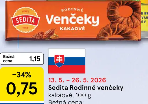 Sedita Rodinné venčeky kakaové sušienky