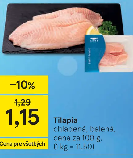 Tilapia chladená balená