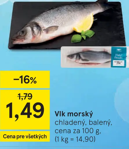 Vlk morský chladený balený