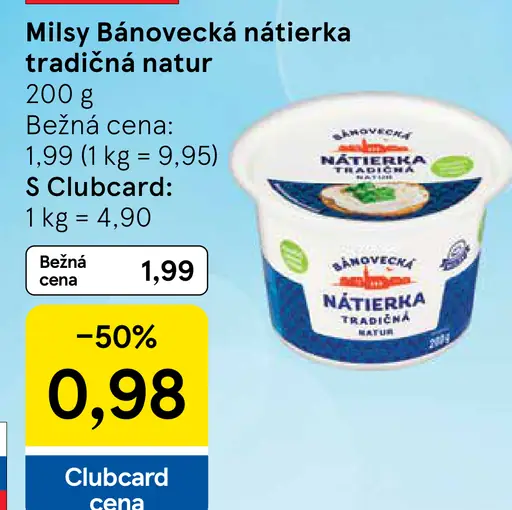 Milsy Bánovecká nátierka tradičná natur