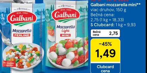 Galbani mozzarella mini viac druhov