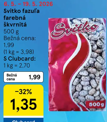 Svikto fazuľa farebná