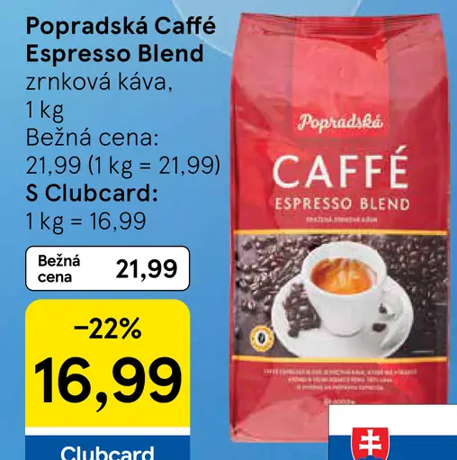 Popradská Caffé Espresso Blend zrnková káva