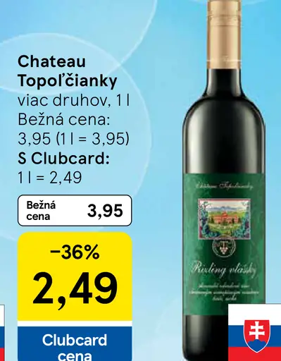Chateau Topoľčianky víno viac druhov