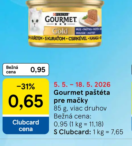 Gourmet jemná paštéta pre mačky