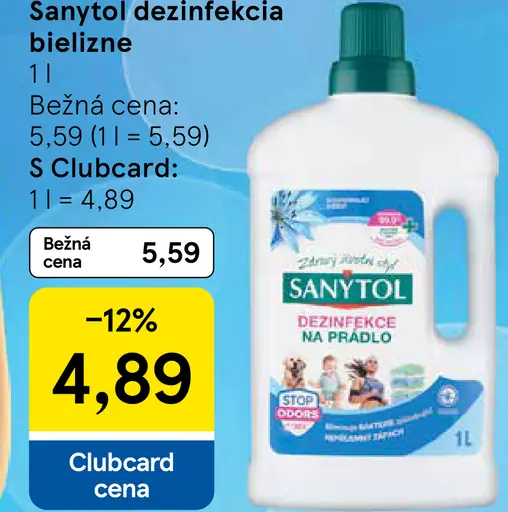 Sanytol dezinfekcia bielizne