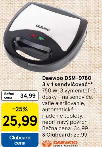 Daewoo DSM-9780 3 v 1 sendvičovač