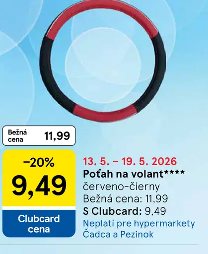 Poťah na volant červeno-čierny