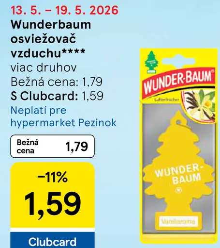 Wunderbaum osviežovač vzduchu rôzne druhy