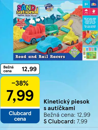 Sand Sational kinetický piesok s autíčkami Road and Rail Racers