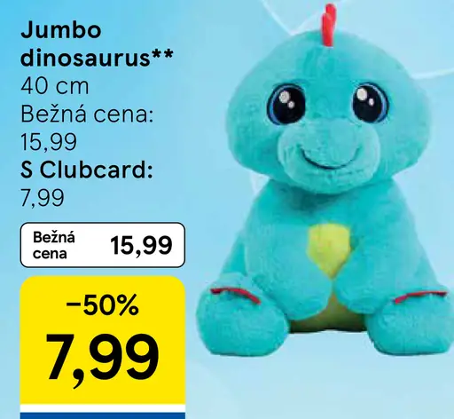 Jumbo dinosaurus plyšová hračka