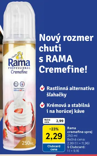 Rama Cremefine rastlinná šľahačka sprej