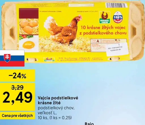 Ovogal Vajíčka podstielkové krásne žlté