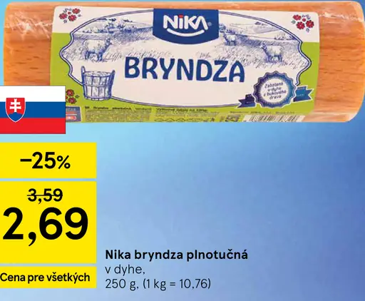 Nika bryndza plnotučná v dyhe