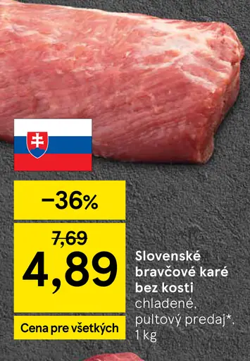 Slovenské bravčové karé bez kosti chladené