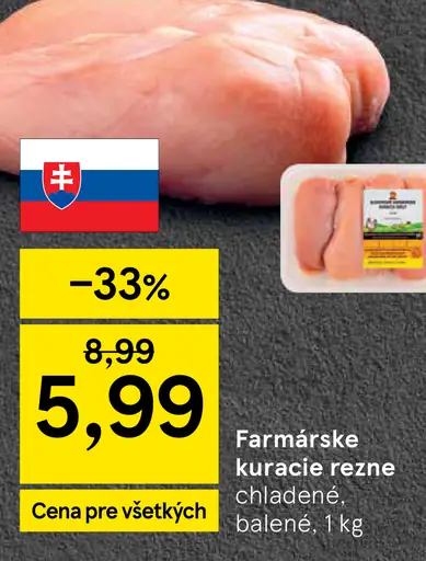 Farmárske kuracie rezne chladené, balené