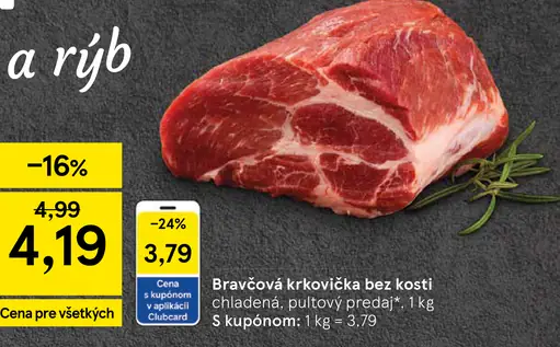 Bravčová krkovička bez kosti chladená s kupónom