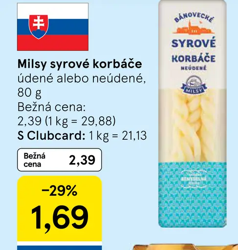 Milsy syrové korbáče údené alebo neúdené