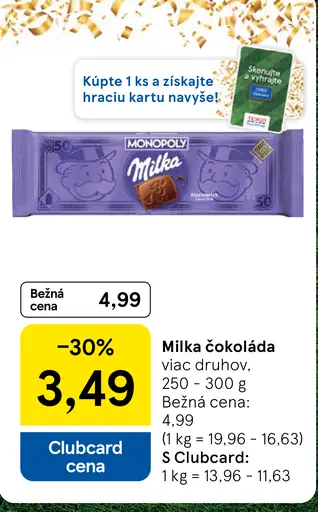 Milka čokoláda Monopoly