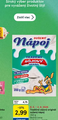 Tradičný sójový originál sušený nápoj