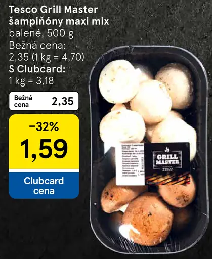 Tesco Grill Master šampiňóny maxi mix