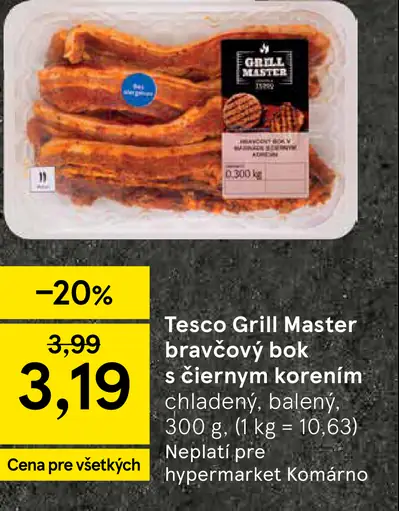 Tesco Grill Master bravčový bok s čiernym korením
