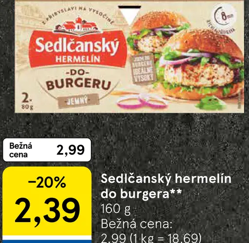 Sedlčanský hermelín do burgeru