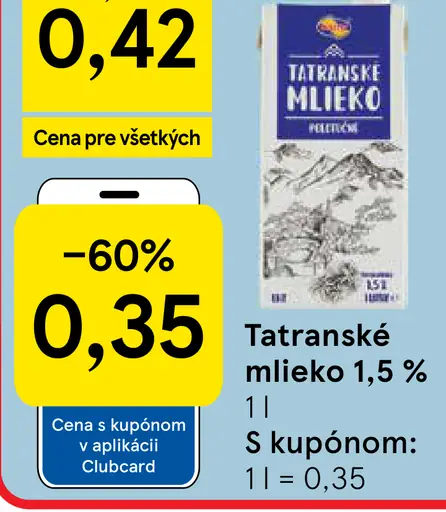 Tatranské mlieko 1,5 %