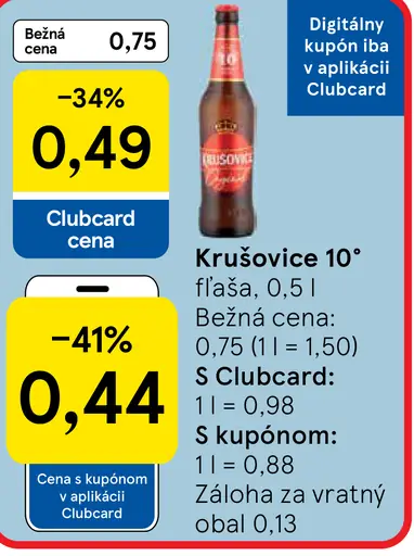 Krušovice 10° fľaša plechovka