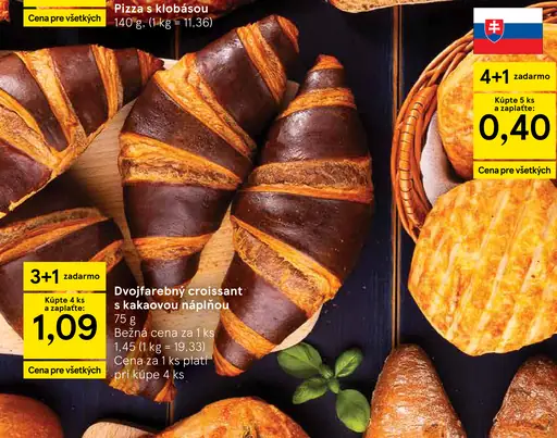 Brioškový croissant s kakaovou náplňou