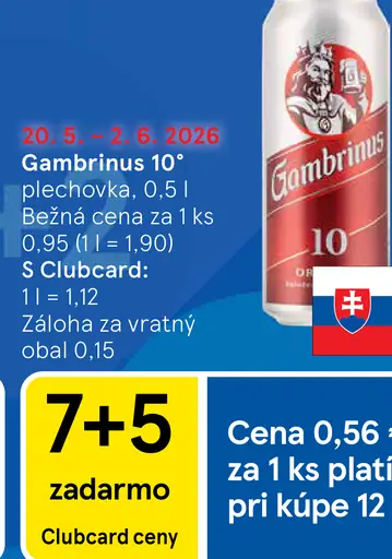 Gambrinus 10° pivo