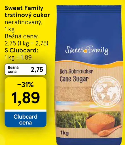 Sweet Family Trstinový cukor nerafinovaný